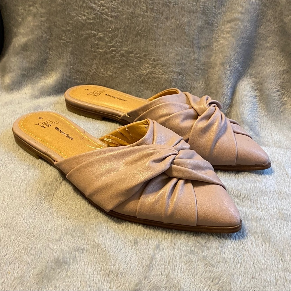 Time and Tru Pink Flats with Knotted Design‎ Womens 8 New